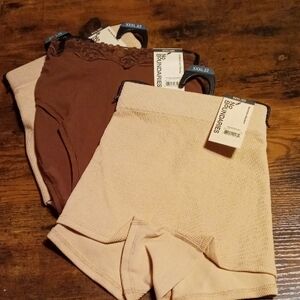 NWT XXXL/22 No Boundaries 3 Pair Panties 2 Tan Boyshorts 1 Dark Brown Cheeky